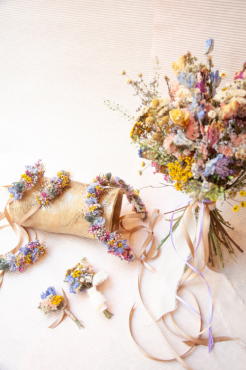 Sušená svatební kytice III.